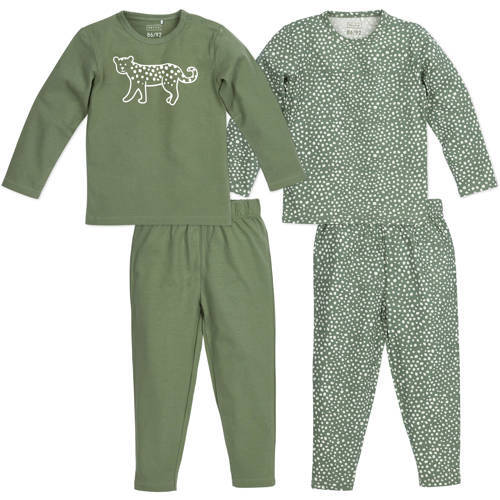 Meyco Meyco pyjama Cheetah - set van 2 Forest Green