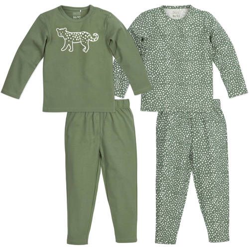 Meyco Pyjama Cheetah - Set van 2 - Forest Green