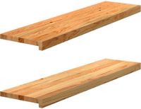 vidaXL Traptreden 2 stuks lichtbruin 100x30x2 cm massief eikenhout