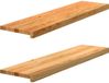 vidaXL Traptreden 2 stuks lichtbruin 100x30x2 cm massief eikenhout