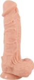 Realistixxx – Extra Large Zuignap Dildo met Extra Dikke Schacht Scrotum Uitvoering met Aders – 32 cm – beige