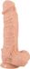 Realistixxx – Extra Large Zuignap Dildo met Extra Dikke Schacht Scrotum Uitvoering met Aders – 32 cm – beige