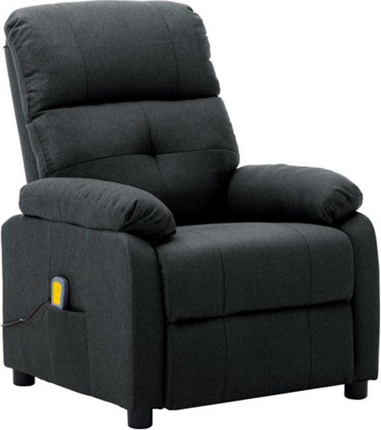 vidaXL Massagestoel stof donkergrijs