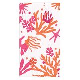 Caspari Matisse Gast Handdoek Servetten in Koraal & Oranje - 15 Per Pakket