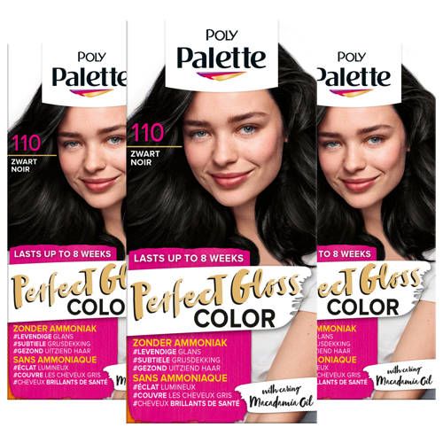 Schwarzkopf Poly Palette haarkleuring - 110 Glossy Zwart - Voordeelverpakking