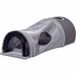 dobar® 43408FSCe Opvouwbare kattenmand, kattentunnel, kraboppervlak en speelbal, speeltunnel, pluche en Sial, knuffelhol voor katten, krabpaal, indoor, 87 x 37,5 x 27 cm, grijs