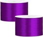 Merkloos Partydeco Cadeaulint - 2x - paars - 5 cm x 25 meter - satijn