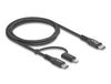 Delock 81170 Câble USB USB 2.0 1 m USB C vers USB C/Lightning 60W Noir