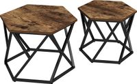 Vicco Fyrk Salontafel set – 57 x 57 cm 2 delen Eiken rustiek