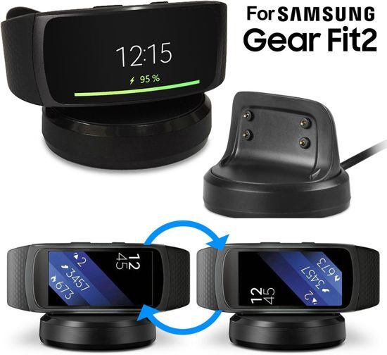 Drphone - Samsung Gear Fit 2 / Gear Fit 2 Pro Premium Oplader / Dock - Bescherming tegen Overbelasting / Houdt Accu Optimaal