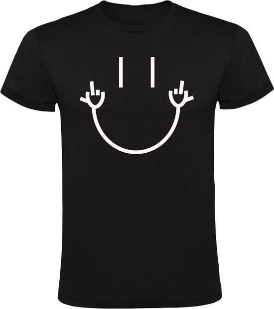 Sol's Middlefinger Smiley Heren T-shirt - Zwart - XXL