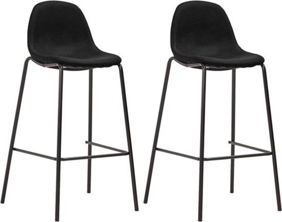 vidaXL Barstoelen 2 stuks stof zwart
