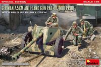 MiniArt Modelbouwpakket Militaire voertuigen - 53010 Duitse 7.5cm PaK 40 Mid Production met Artilleriebemanning WWII - Antitankkanon Plastic - 1:35 - Modelbouw