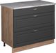 Vicco Keukenonderkast Fame-Line, Anthrazit-Gold Landhaus/Goudkleurig Eiken, 100 cm, WB Marmer