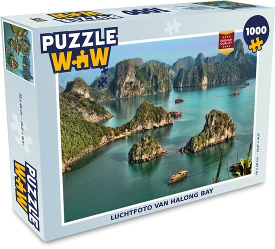 MuchoWow Puzzel Luchtfoto van Halong Bay - Legpuzzel - Puzzel 1000 stukjes volwassenen