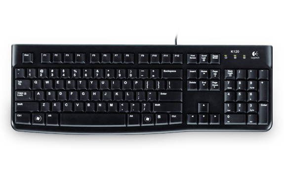 Logitech K120 Keyboard - USB - QWERTY - Black
