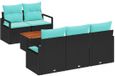 vidaXL Tuinbankenset 6-delig Zwart Polyrattan