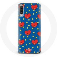 Maniacase Hoesje voor Samsung Galaxy A70 BTS Bangtan Boys BT21 TATA van V Blauwe achtergrond