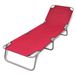 VidaXL Ligbed Inklapbaar Gepoedercoat Staal Polyester Rood