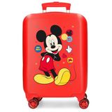 Joumma Disney Minnie-Enjoy the Day cabinekoffer, rood, 33 x 50 x 20 cm, stijf ABS, zijdelingse combinatiesluiting, 28,4 l, 2 kg, 4 dubbele wielen, handbagage
