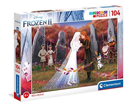 Clementoni 25719, Frozen 2 Supercolor puzzel voor kinderen - 104 stuks, leeftijd 6 jaar plus
