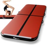 KM-Fit Airtrack - Turnmat - 4 m - Gymnastiekmat Opvouwbaar - Incl. elektrische pomp & patch kit - Rood