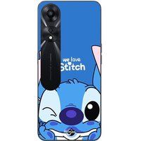 Maniacase Etui Oppo A78 5G steek schattig ohana steek blauw voorzijde