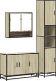 vidaXL meuble de salle de bain 3 pièces, chêne Sonoma, panneau de particules
