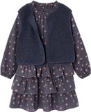 Vertbaudet Robe avec gilet sans manches fille bleu clair