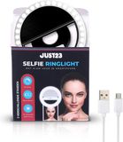 JUST23 Ringlamp voor Telefoon, Laptop & Tablet – Selfie Ring light – Make Up LED lamp – Tiktok - Zwart