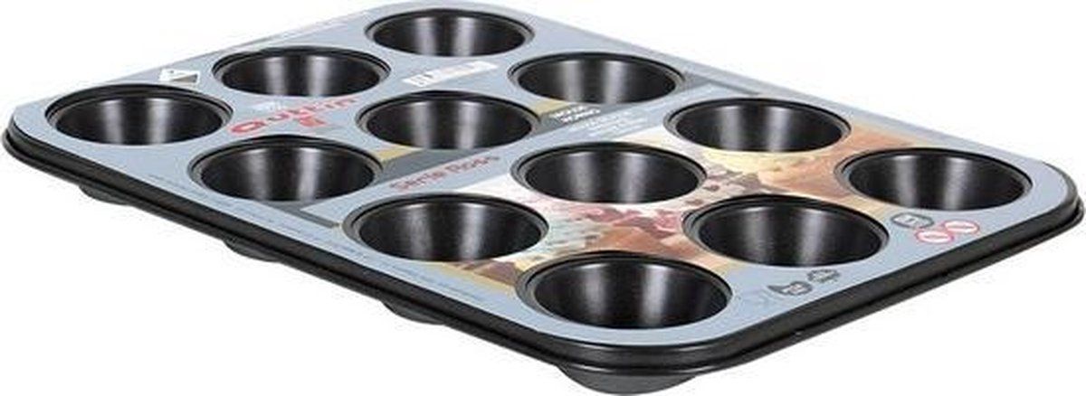Quttin Bakplaat voor muffins - 12 porties - Zwart