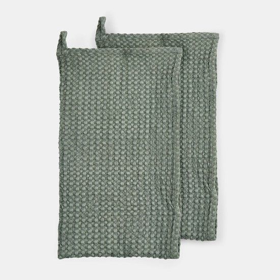 LOBERON Handdoek set van 2 Maralei groen