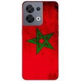 1001 coques Oppo Bedrukt siliconen hoesje compatibel met Oppo Reno 8 5G Drapeau maroc