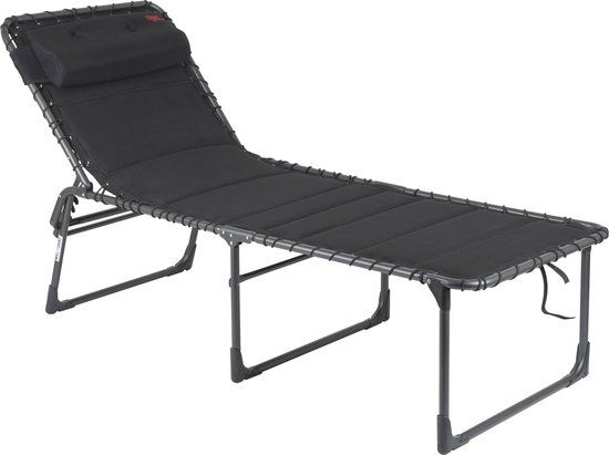Crespo Vouwbed AP/364 Air-Deluxe - Zwart - Verstelbare rugleuning - Mesh - 205 cm