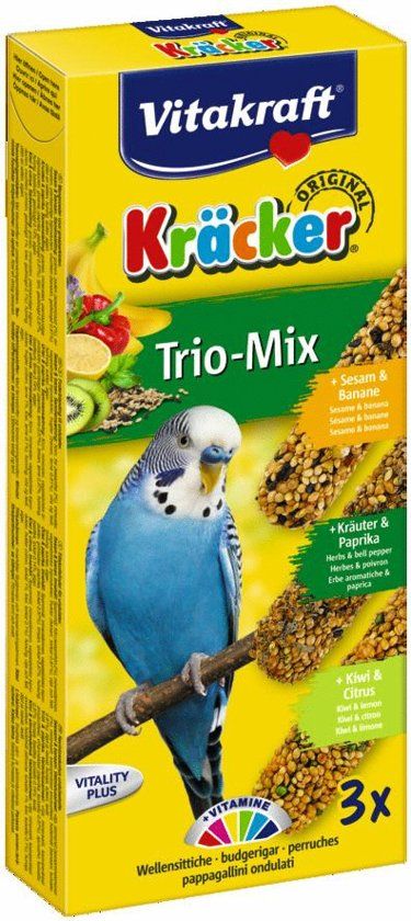 VITAKRAFT Parkiet Kracker Vijgen/Banaan-Sesam/Kiwi - Vogelsnack