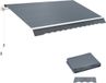 Outsunny Markiesstoff Bekleding met Volant Waterafstotend Vervangingsstof voor 4 x 3 m Markiezen Markiesdoek Markiesstof Zonwering voor Tuin Balkon Erf Grijs