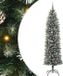 vidaXL Kunstmatige slanke kerstboom groen en wit 240 cm