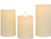 Anna's Collection bougie LED rechargeable effet flamme rustique set 7,5 cm ivoire 3 pièces