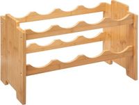 5five Stapelbaar bamboe flessenrek/wijnrek voor 8 flessen - 46 x 24,5 x 29,5 cm - Wijnfles houder