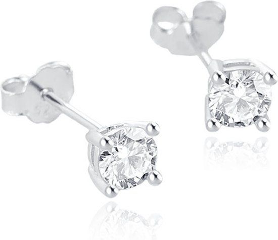 Elenza AMS Elenza .925 Zilveren Studs met Zirconia – 4mm