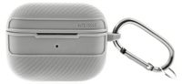 Coque AirPods Pro 2 en carbone avec mousqueton gris