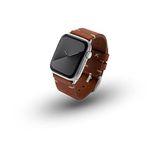 JT Berlin Watchband Alex II Vintage Horlogeband 42 mm, 44 mm, 45 mm, 46 mm M Bruin, Zilver Watch Series 1, Watch Series 2, Watch Series 3, Watch Series 4