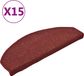 vidaXL - Trapmatten - 15 st - 65 x 24 x 4 cm - Bordeaux - Halfrond - Groot