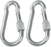 AMIG Karabijnhaak met schroefsluiting - 2x - 8 x 80mm - gegalvaniseerd staal - 120kg - mousqueton