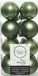 Decoris 16x Mosgroene Kerstballen 4cm - Mat/glans - Kunststof - 16 stuks
