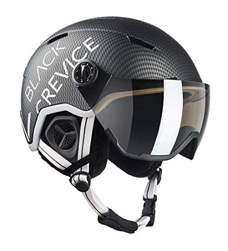 Black Crevice Unisex Skihelm Vail met vizier - Zwart/Wit - Maat M (55-58 cm)