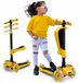 Trottinette pour enfants à 3 roues, avec des roues LED, pliable et réglable en hauteur, de couleur jaune