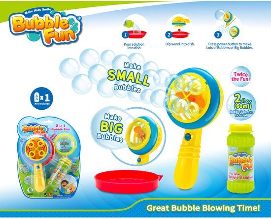 KiddyGo Bellenblaas Fan 2 in 1 multicolor USB