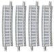 Tomytec 4 rails, gebogen, in grindbed, 7,5°, R 541 mm - modelspoorbaan rollend materiaal - spoor: N