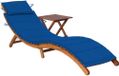 Acacia Lit de jardin avec table et coussin